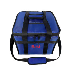 Heavy Duty Insulated Food Delivery Bag Blue 14x14x12” with Hot Cold Divider Zipper Suitable for Takeaway Restaurants Pizza Indian Kebabs Chinese